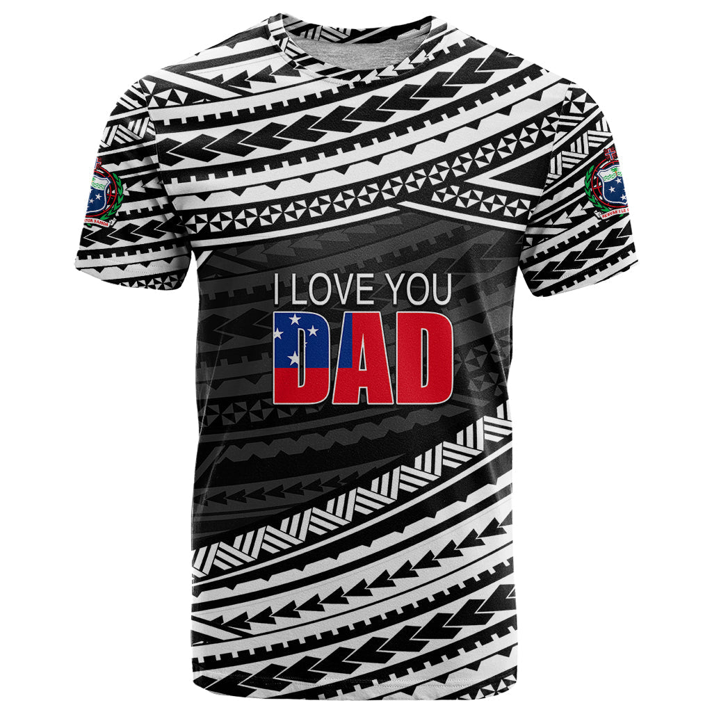 Custom Personalised Happy Fathers Day Samoa T-Shirt I Love You Dad Black Graphic Tee