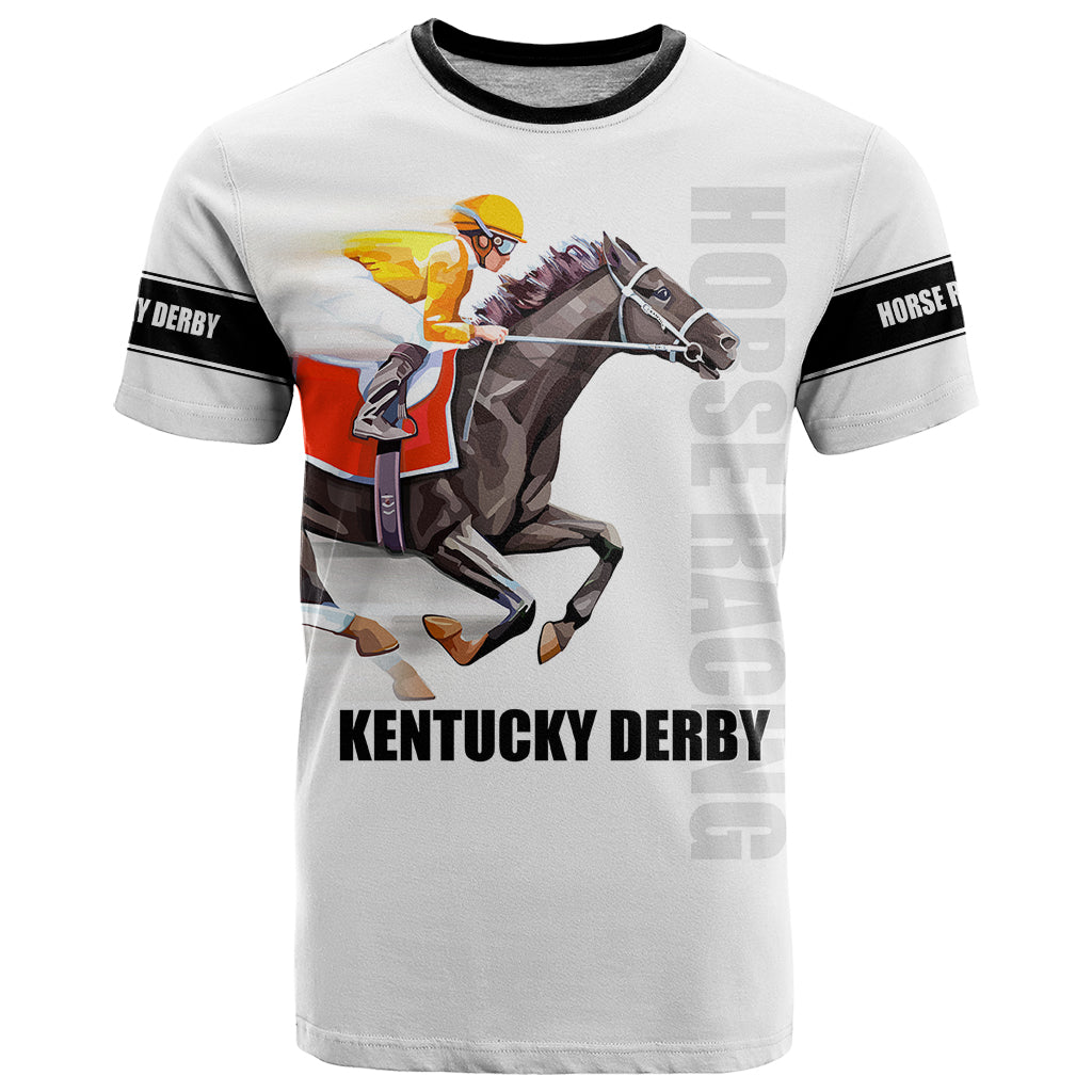 Kentucky Horse Racing T-Shirt Sporty Style White Graphic Tee