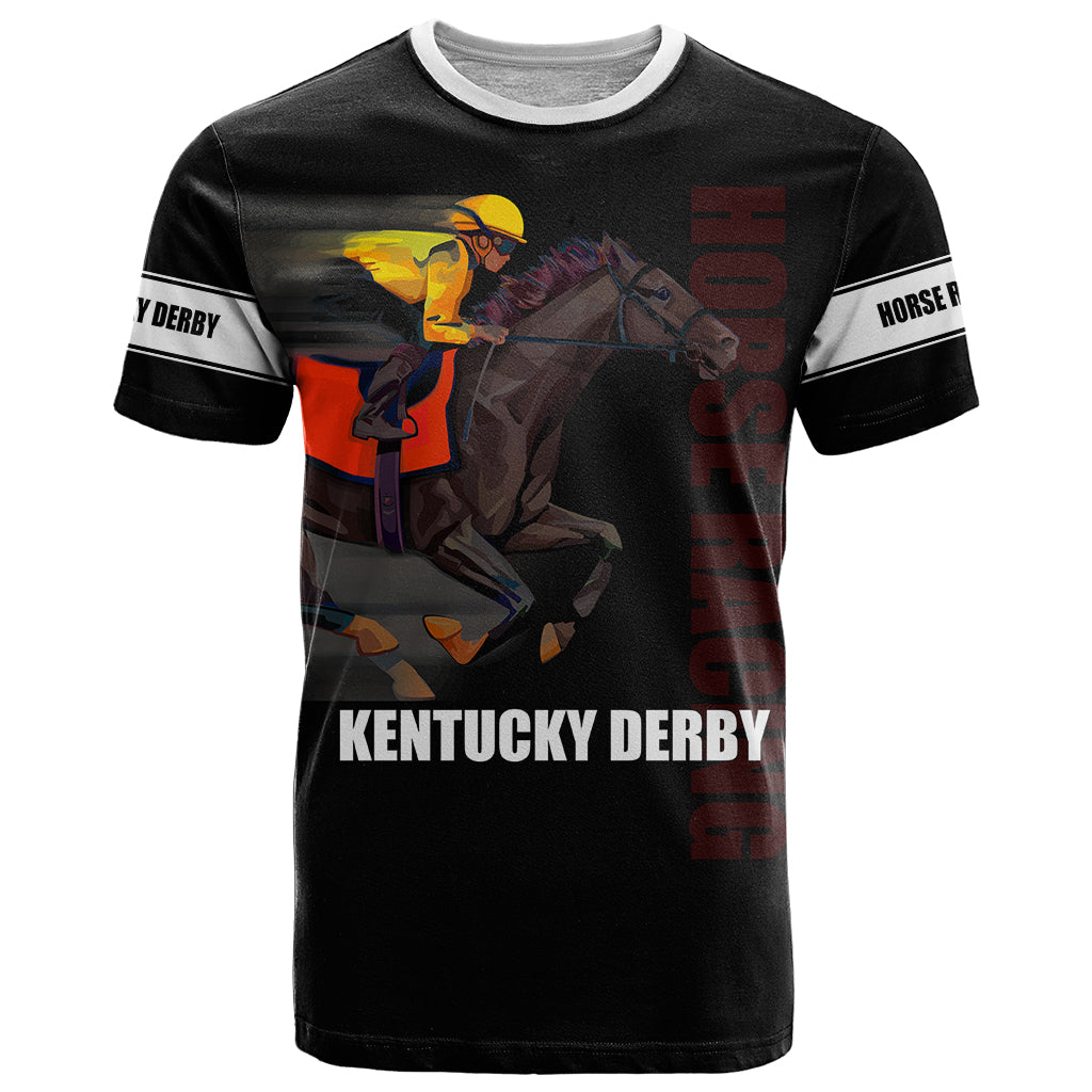 Kentucky Horse Racing T-Shirt Sporty Style Black Graphic Tee