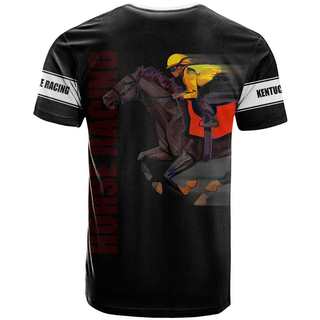 Kentucky Horse Racing T-Shirt Sporty Style Black Graphic Tee