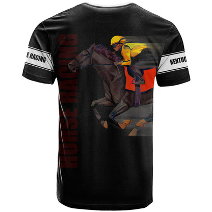 Kentucky Horse Racing T-Shirt Sporty Style Black Graphic Tee