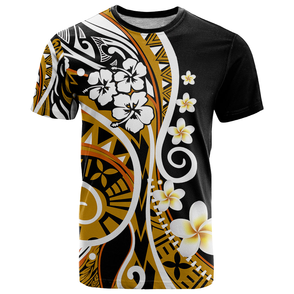 Plumeria Polynesian T-Shirt Trending Gold Graphic Tee