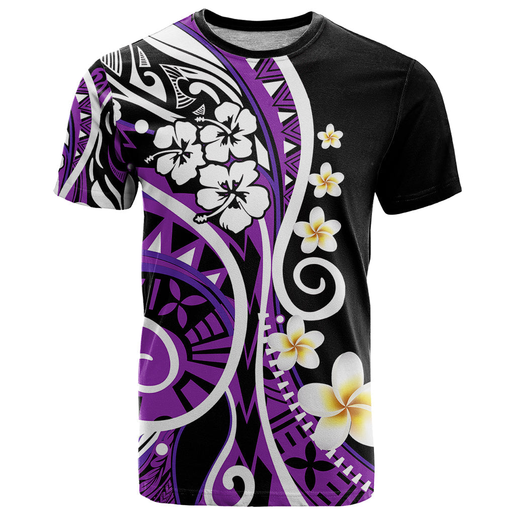Plumeria Polynesian T-Shirt Trending Purple Graphic Tee