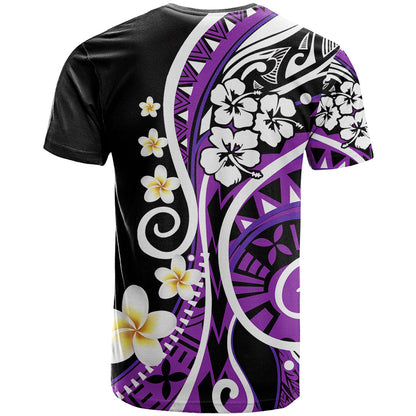 Plumeria Polynesian T-Shirt Trending Purple Graphic Tee
