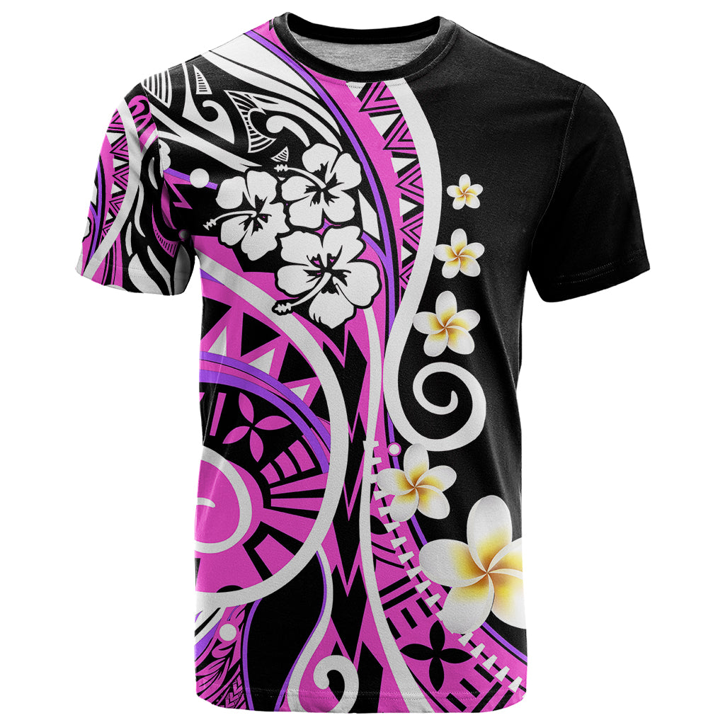 Plumeria Polynesian T-Shirt Trending Pink Graphic Tee