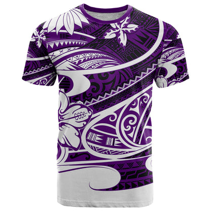 Polynesian Tribal T-Shirt Purple Graphic Tee