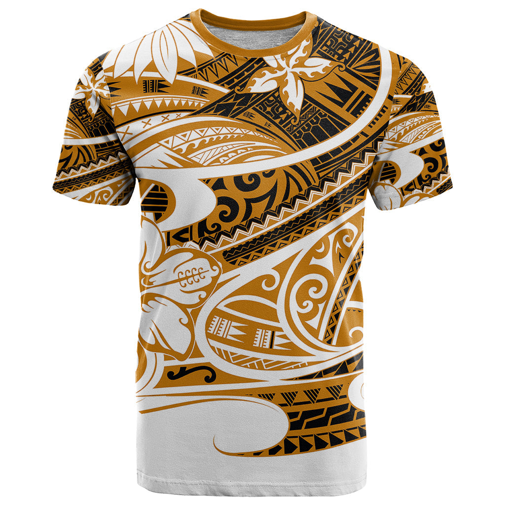 Polynesian Tribal T-Shirt Gold Graphic Tee