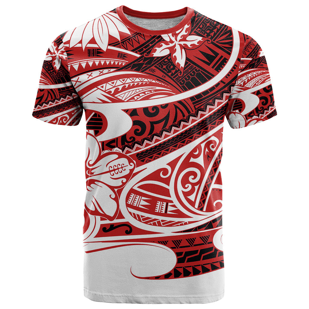 Polynesian Tribal T-Shirt Red Graphic Tee