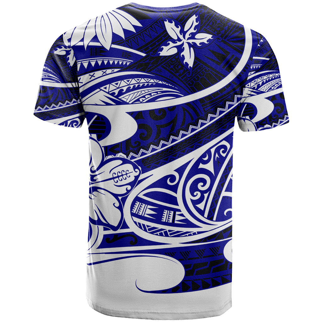 Polynesian Tribal T-Shirt Blue Graphic Tee
