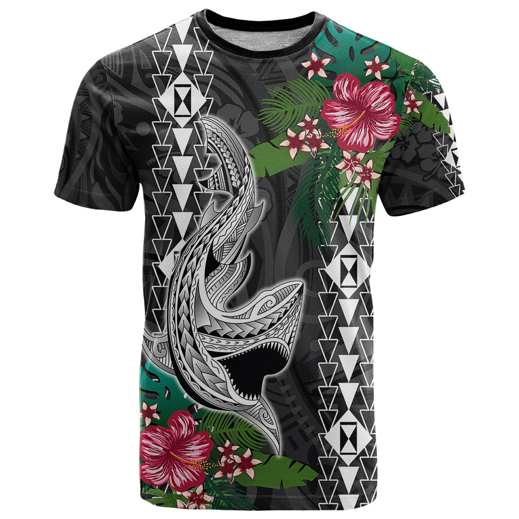 Hawaii Kakau T-Shirt Mix Sharks Polynesian Hibiscus Graphic Tee