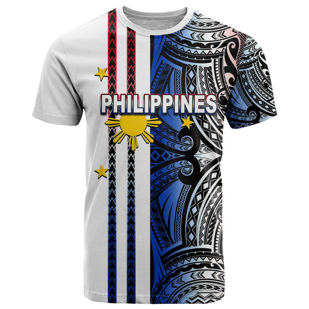 Custom Philippines T-Shirt Polynesian Tribal White Graphic Tee