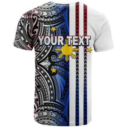 Custom Philippines T-Shirt Polynesian Tribal White Graphic Tee