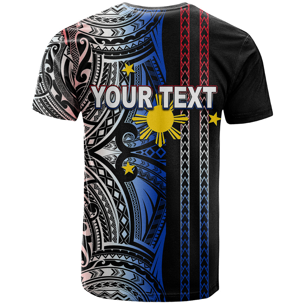 Custom Philippines T-Shirt Polynesian Tribal Black Graphic Tee
