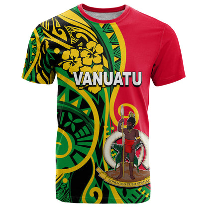 Custom Personalised Vanuatu T-Shirt Polynesian Patterns Graphic Tee