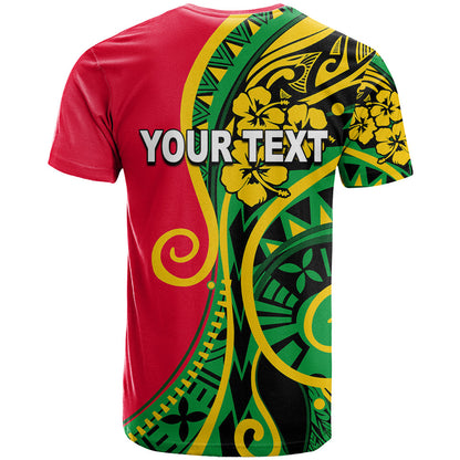 Custom Personalised Vanuatu T-Shirt Polynesian Patterns Graphic Tee