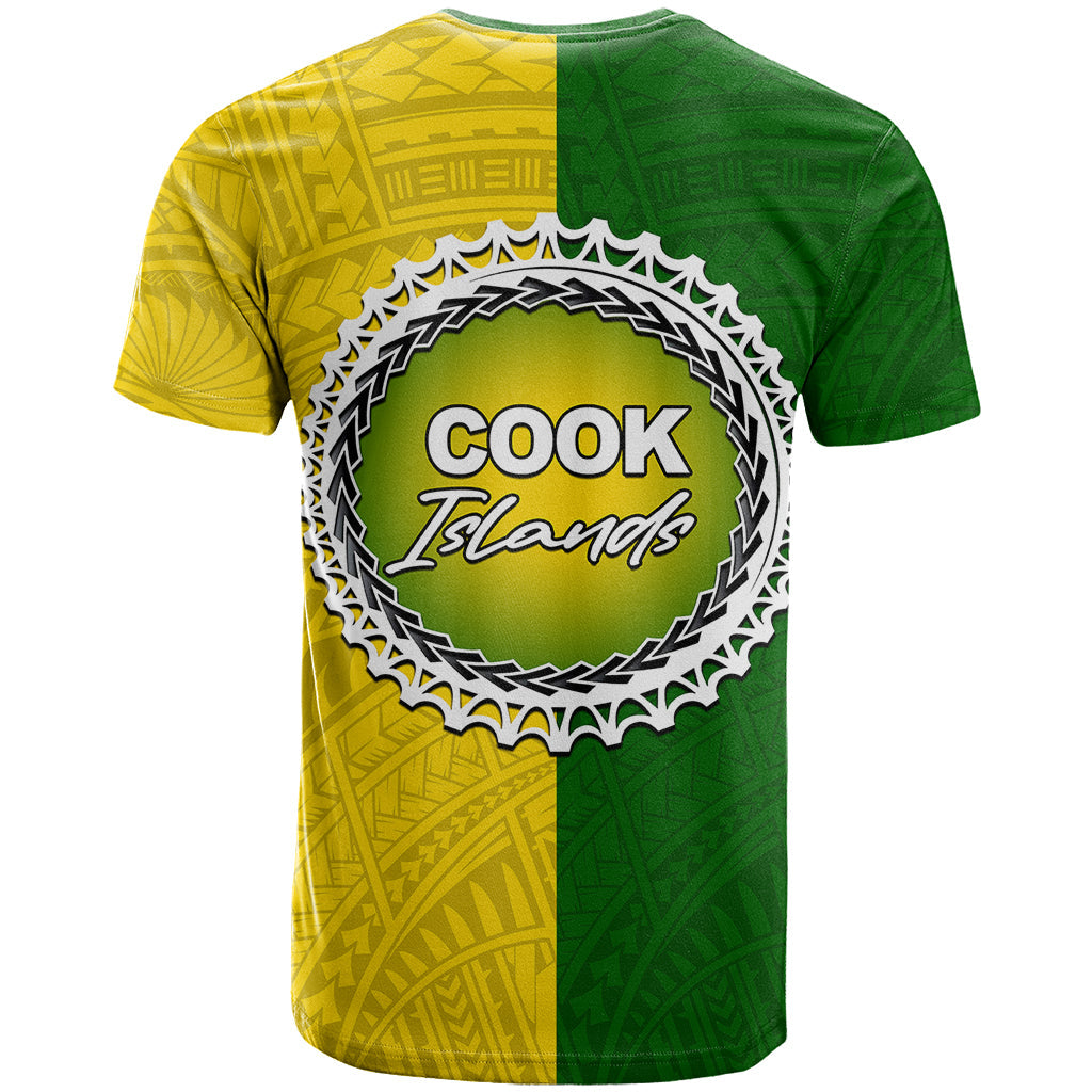 Cook Islands T-Shirt Yellow-Green Half Style Graphic Tee