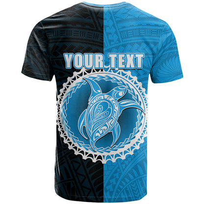 Custom Mauke Of Cook Islands T-Shirt Mix Half Black Graphic Tee