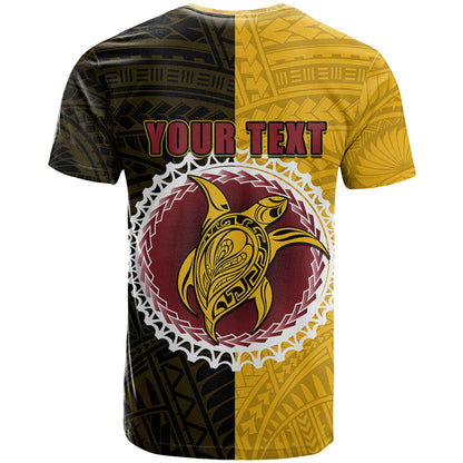 Custom Manihiki Of Cook Islands T-Shirt Mix Half Black Graphic Tee