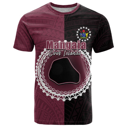 Custom Mangaia Of Cook Islands T-Shirt Mix Half Black Graphic Tee