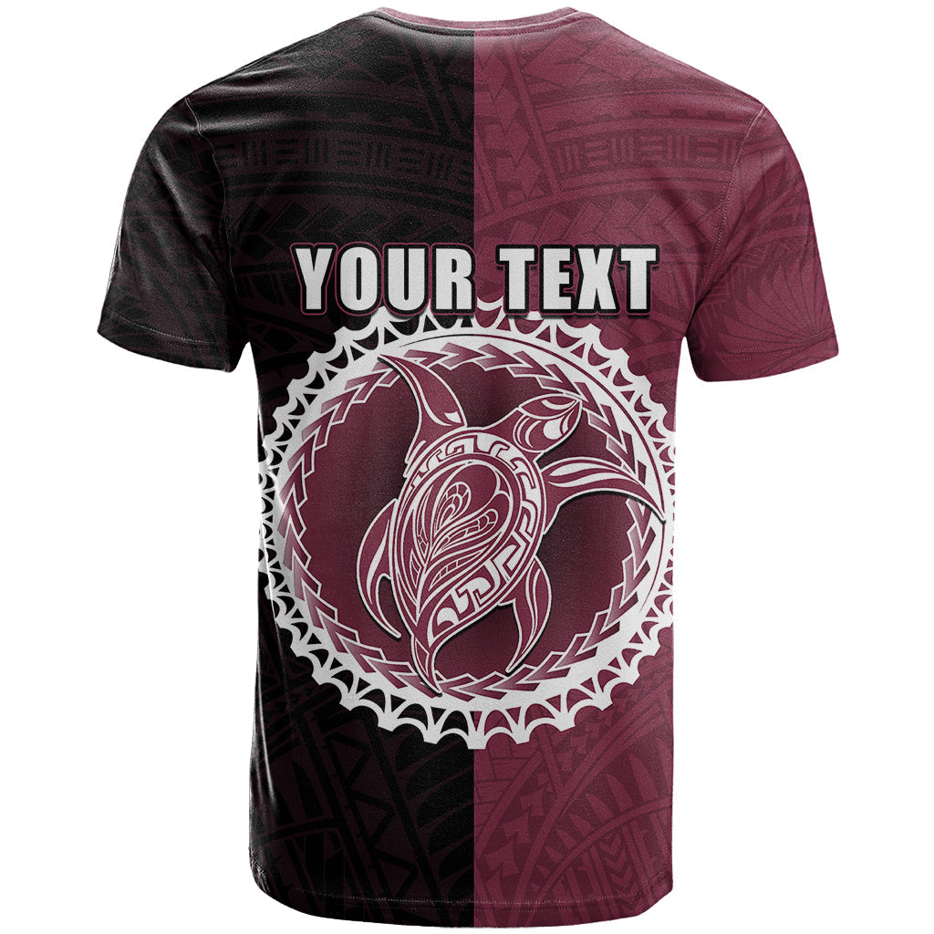 Custom Mangaia Of Cook Islands T-Shirt Mix Half Black Graphic Tee