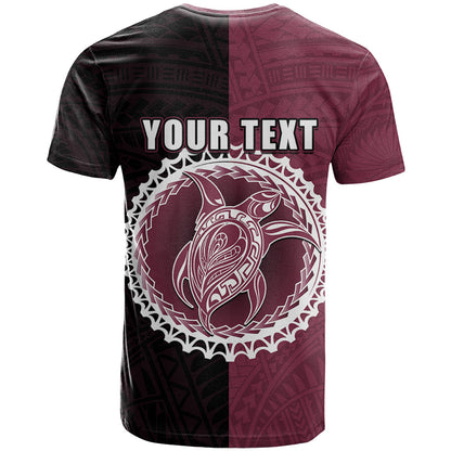 Custom Mangaia Of Cook Islands T-Shirt Mix Half Black Graphic Tee