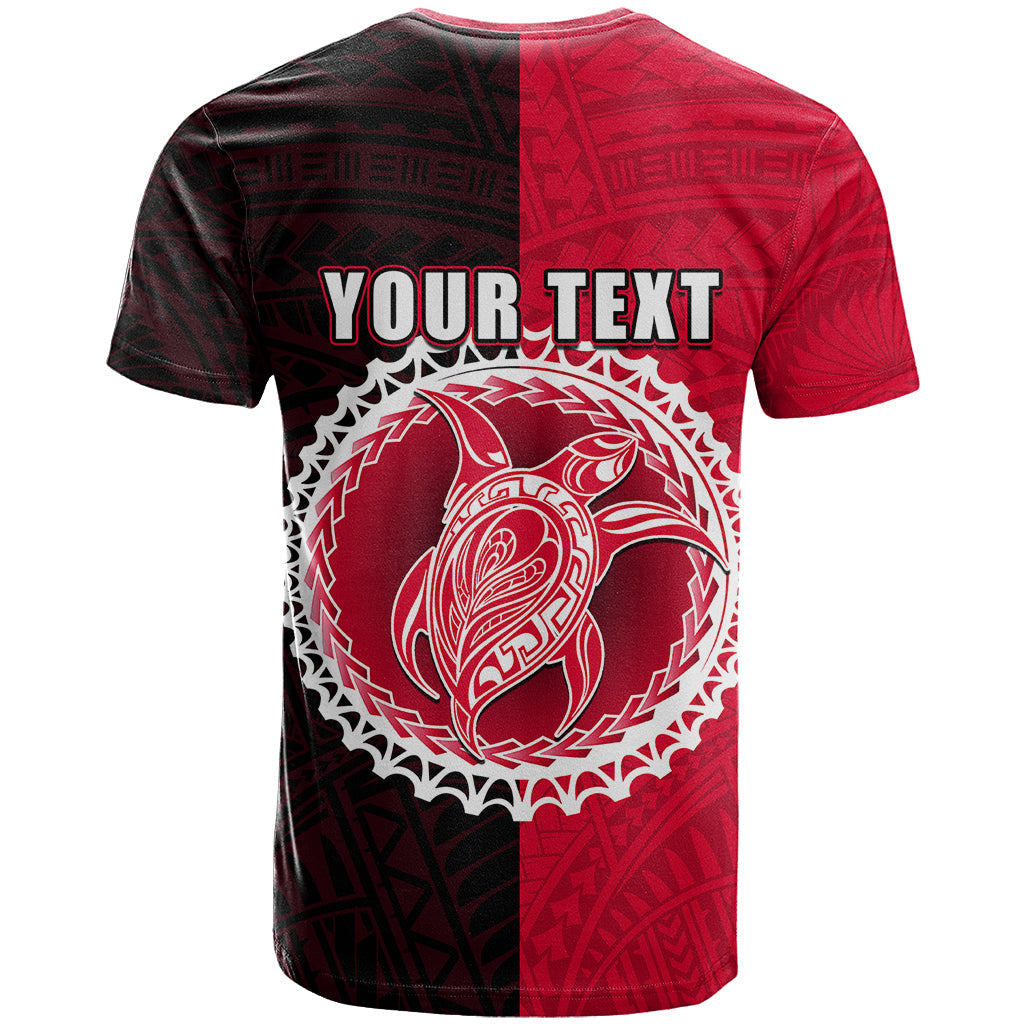 Custom Atiu Of Cook Islands T-Shirt Mix Half Black Graphic Tee
