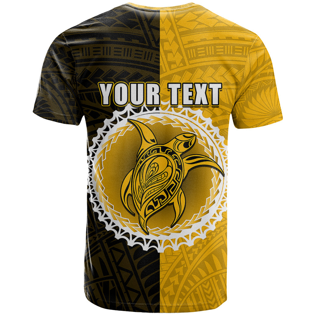 Custom Atutaki Of Cook Islands T-Shirt Mix Half Black Graphic Tee