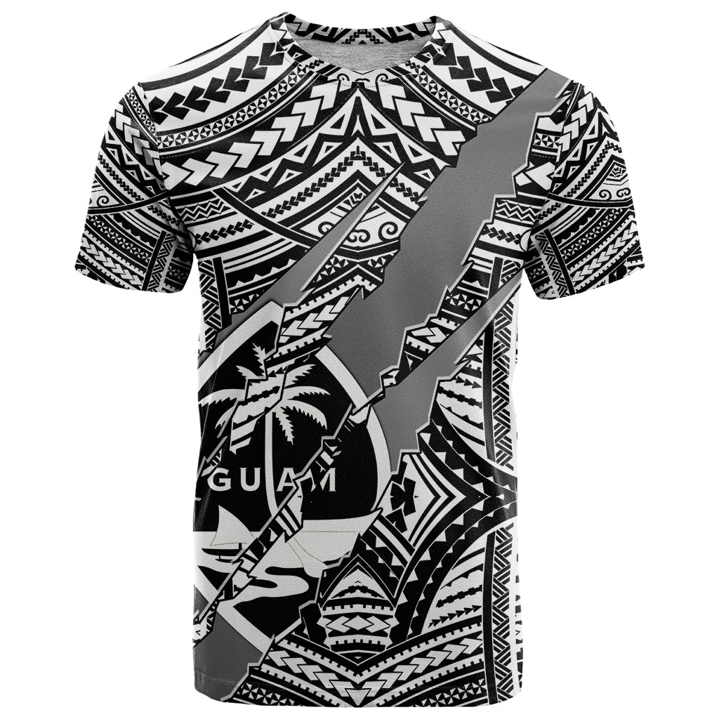 Polynesian Guam T-Shirt with Coat Of Arms Claws Style - White Graphic Tee