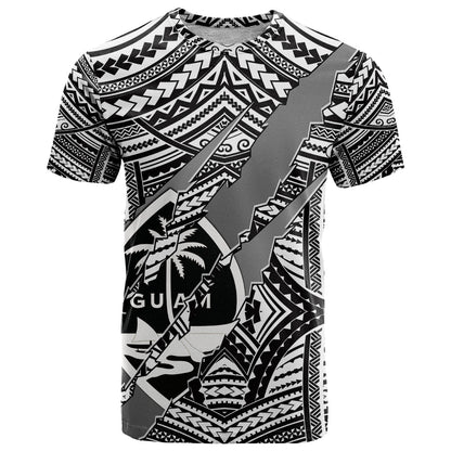 Polynesian Guam T-Shirt with Coat Of Arms Claws Style - White Graphic Tee