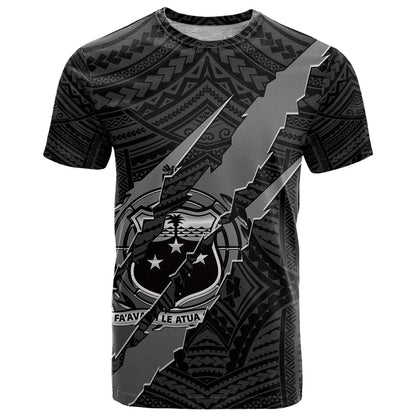 Polynesian Samoa T-Shirt with Coat Of Arms Claws Style - Black Graphic Tee