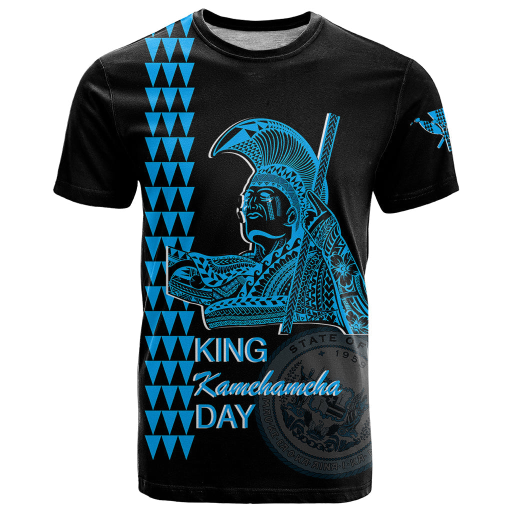 Custom Hawaii T-Shirt King Kamehameha Day - Blue Graphic Tee