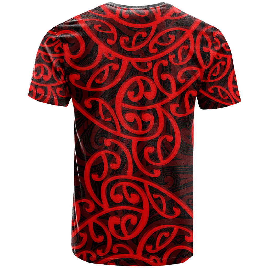 New Zealand T-Shirt Maori Pattern Red Graphic Tee