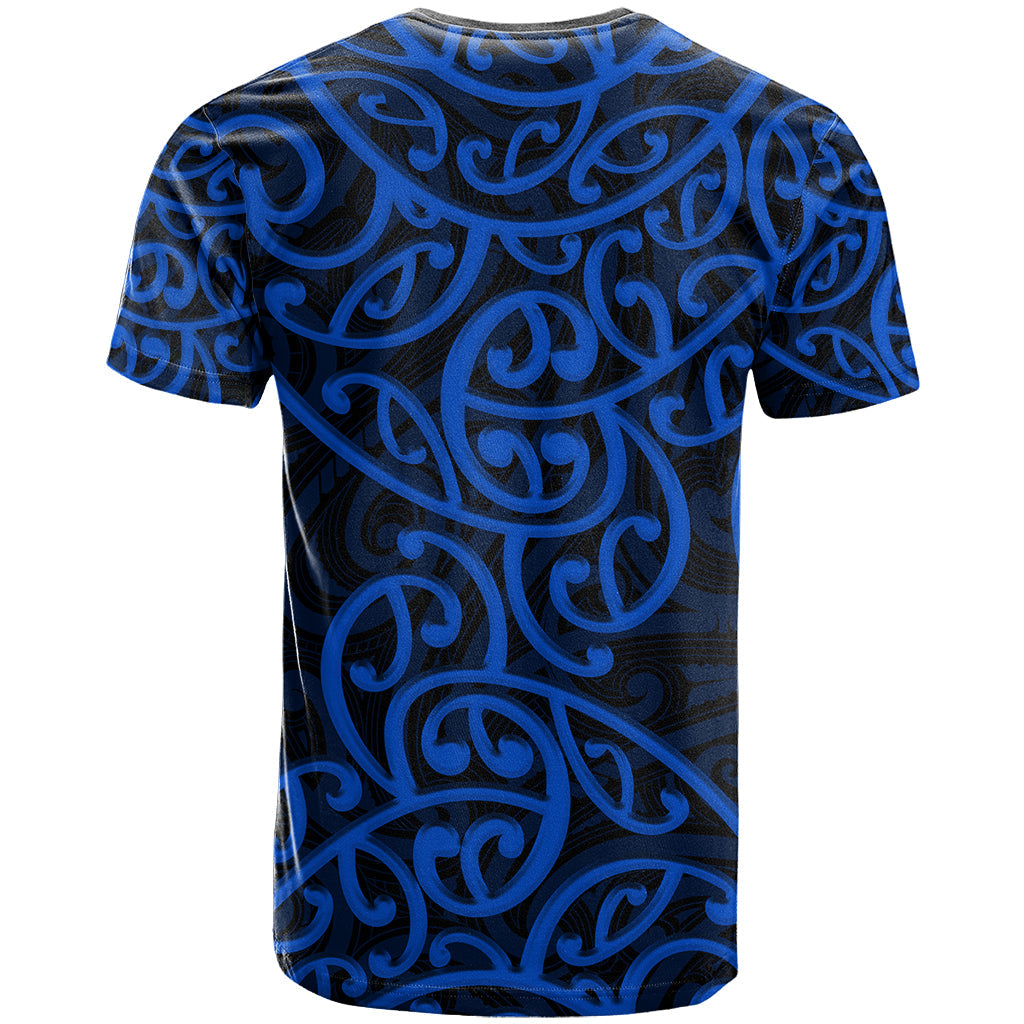 New Zealand T-Shirt Maori Pattern Blue Graphic Tee