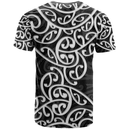 New Zealand T-Shirt Maori Pattern White Graphic Tee