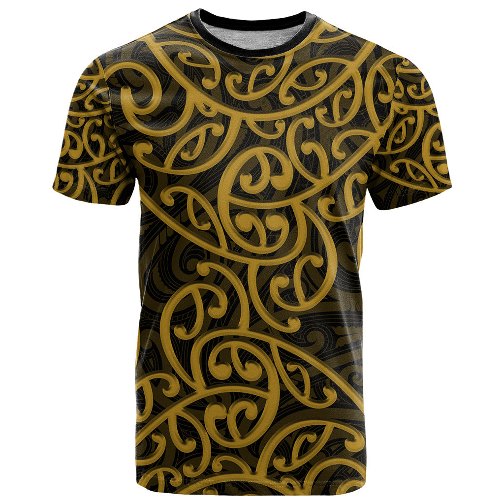 New Zealand T-Shirt Maori Pattern Gold Graphic Tee