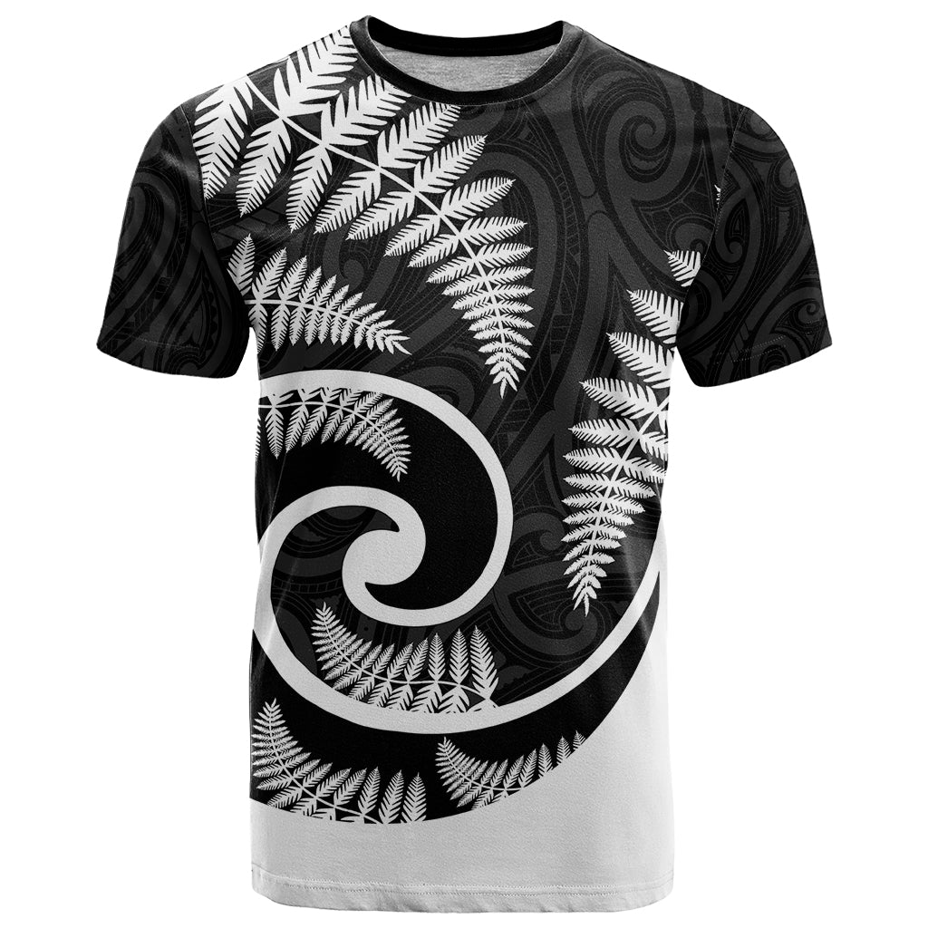 New Zealand T-Shirt Maori With Silver Fern White Graphic Tee