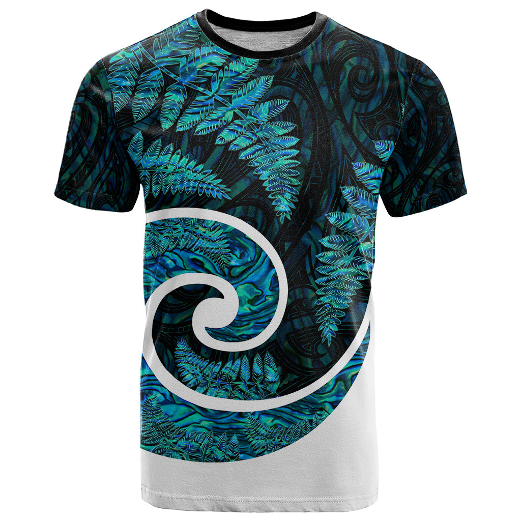 New Zealand T-Shirt Maori With Silver Fern Papua Shell Green Ver.1 Graphic Tee