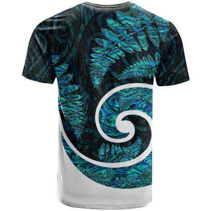 New Zealand T-Shirt Maori With Silver Fern Papua Shell Green Ver.1 Graphic Tee