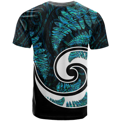 New Zealand T-Shirt Maori With Silver Fern Papua Shell Green Ver.2 Graphic Tee
