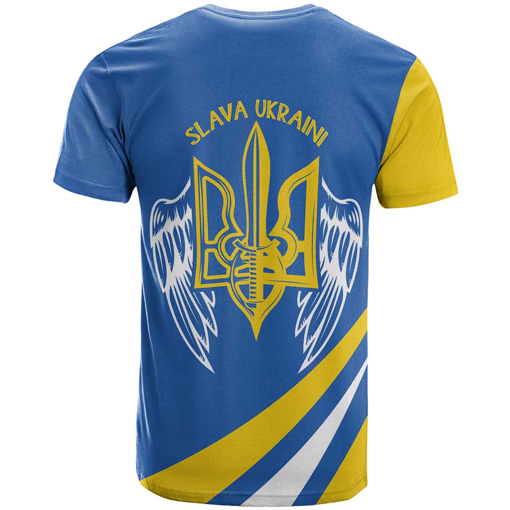 Ukraine Stylized Tryzub T-Shirt Slava Ukraini Graphic Tee