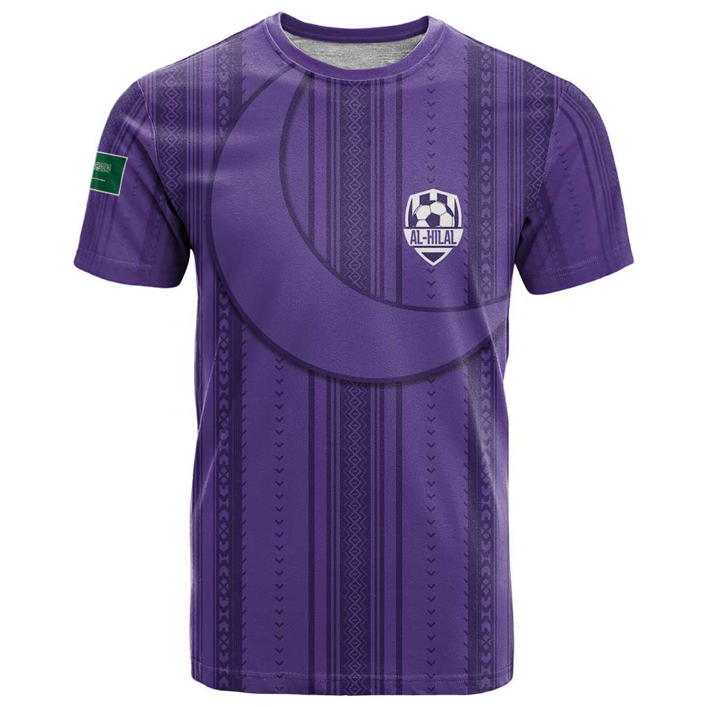 Saudi Football Al Zaeem Custom T-Shirt Crescent Moon - Purple Graphic Tee