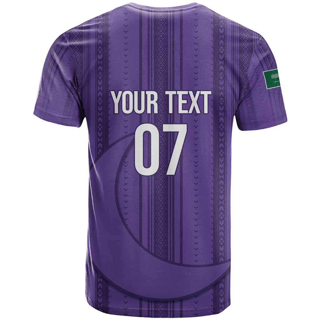 Saudi Football Al Zaeem Custom T-Shirt Crescent Moon - Purple Graphic Tee