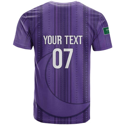 Saudi Football Al Zaeem Custom T-Shirt Crescent Moon - Purple Graphic Tee