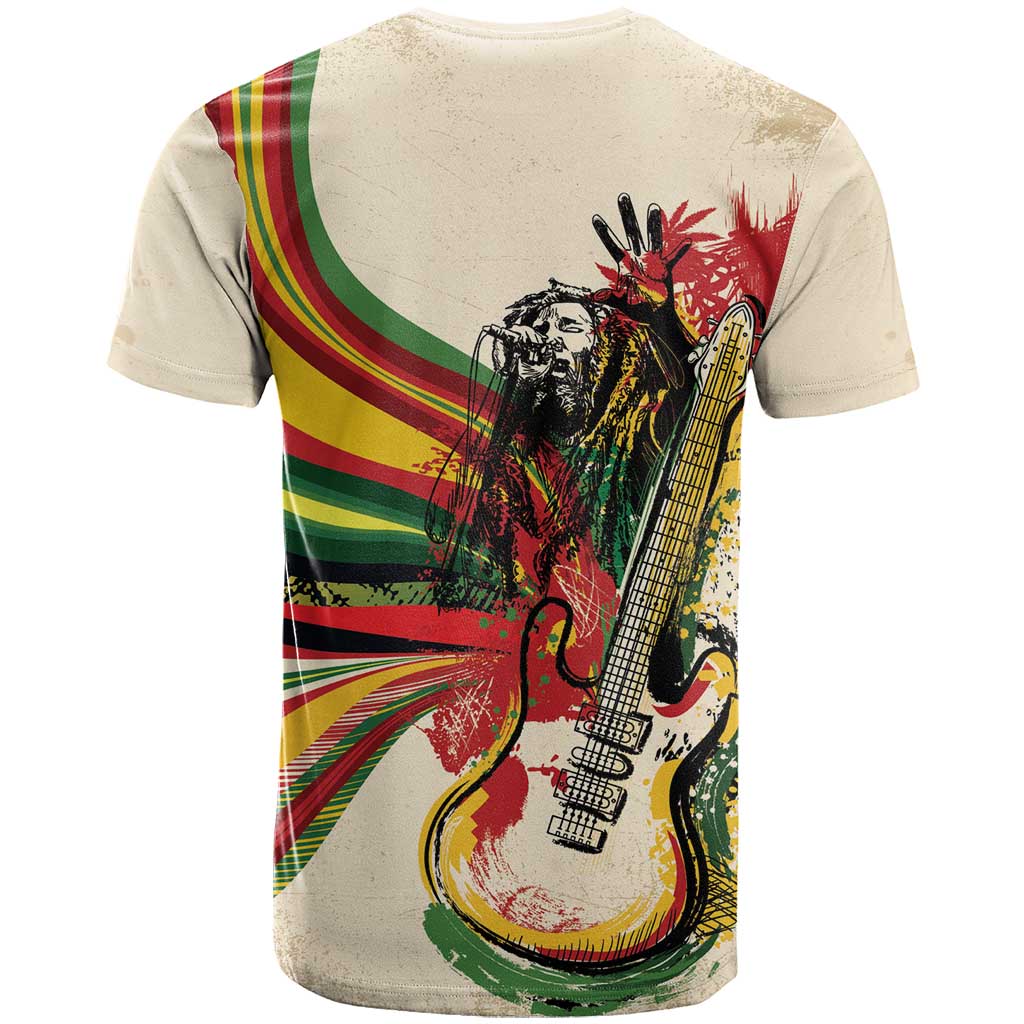 Reggae Soul B.Marley Grungy T-Shirt Get Up Stand Up Graphic Tee
