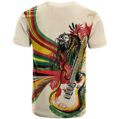 Reggae Soul B.Marley Grungy T-Shirt Get Up Stand Up Graphic Tee