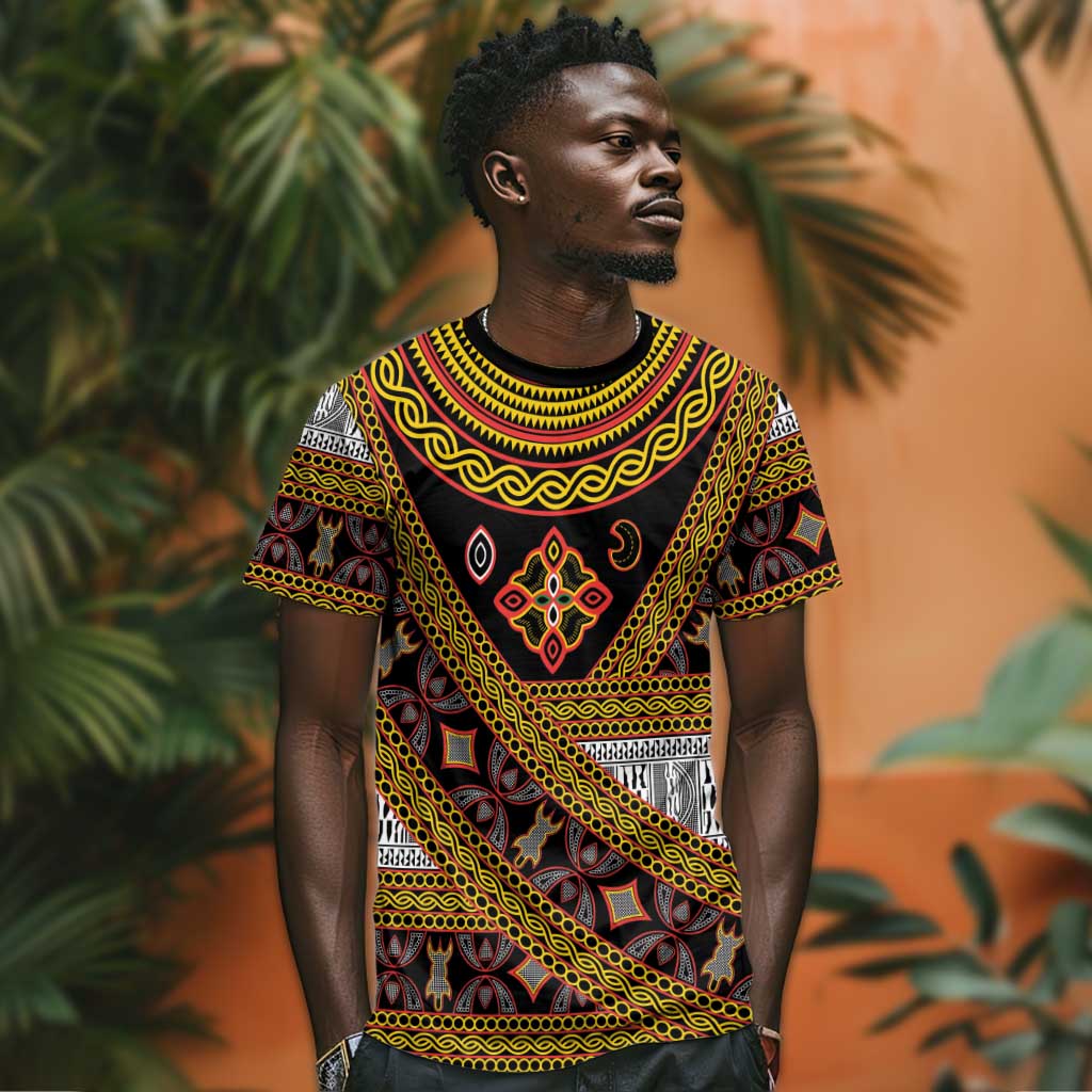 Cameroon Bamenda Toghu Inspired T-Shirt Classic Motifs Graphic Tee