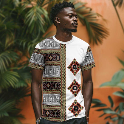 Cameroon Ndop Atoghu Inspired T-Shirt Traditional Pattern Graphic Tee