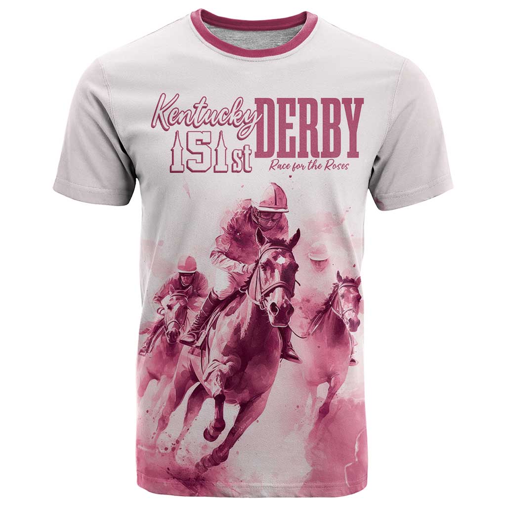 Personalised Kentucky Horse Racing T-Shirt 151st Anniversary - Pink Out Graphic Tee