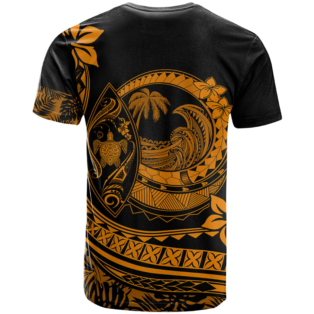 Polynesian Plumeria T-Shirt Ride The Waves - Orange Graphic Tee