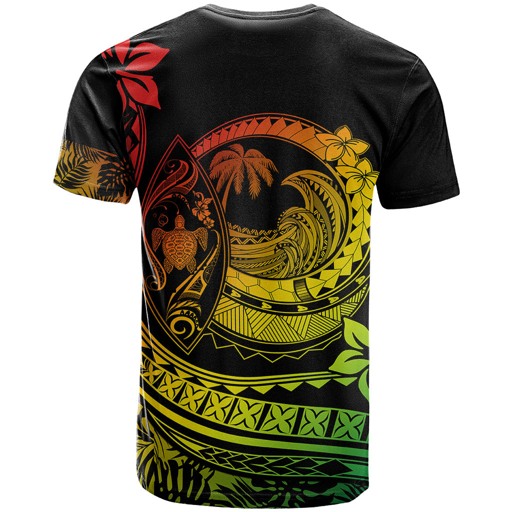 Polynesian Plumeria T-Shirt Ride The Waves - Reggae Graphic Tee